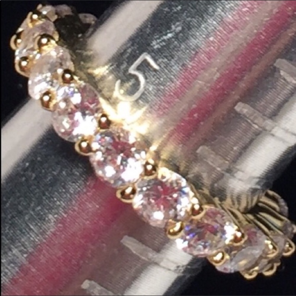 Eternity Ring 18kt GP(?) wWhite Crystals 5.2 - Picture 4 of 8